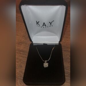 Sterling Silver Kay Jewelers Center Of Me Diamond Pendant And Box Chain